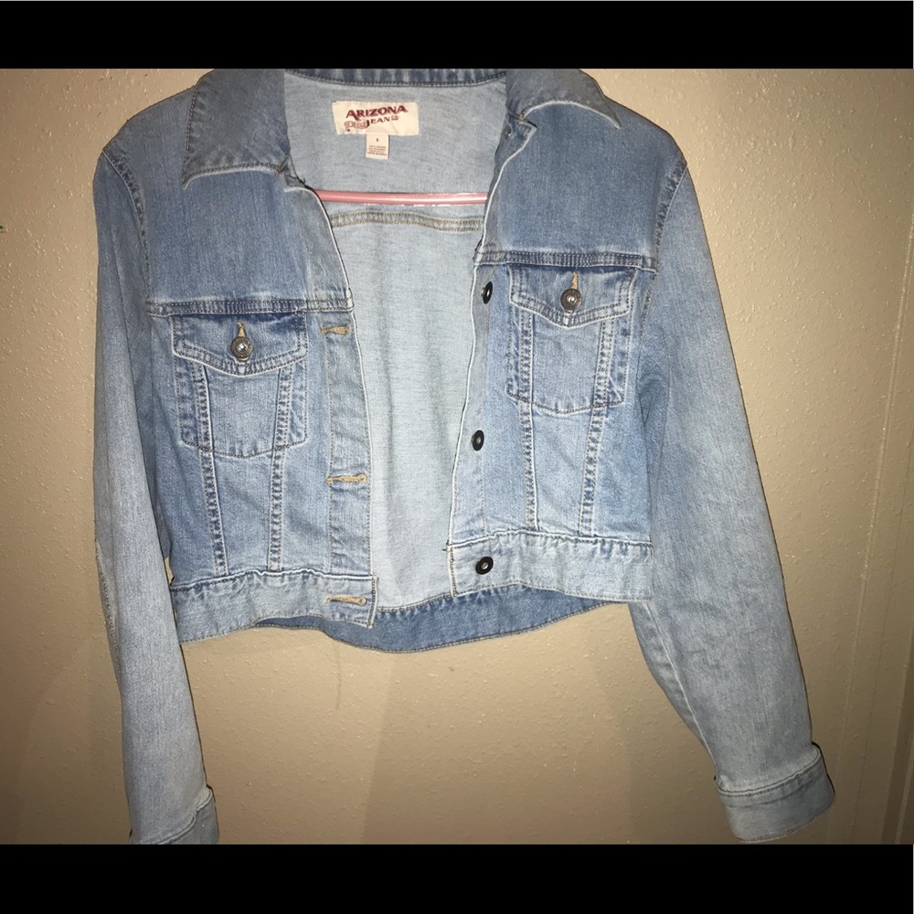 Arizona Jean Company Light Blue Cropped Denim Jacket